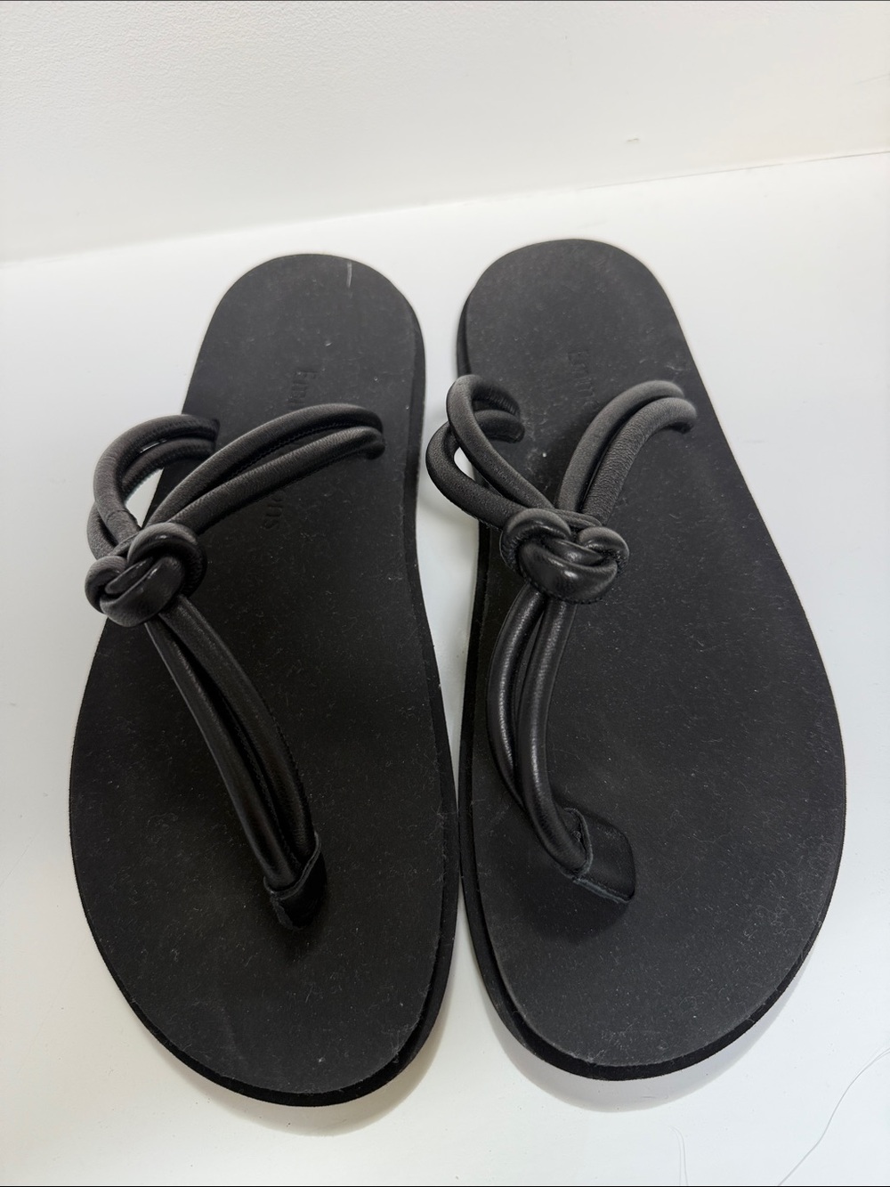 Emme Parson Black Knot-Detail Women's Slide Sandals